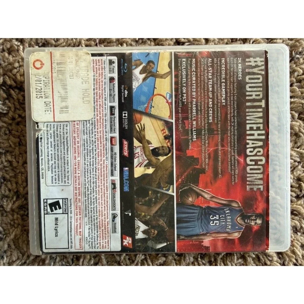 NBA 2K15 PS3 PlayStation 3 Video Game Kevin Durant 2K Sports Disc & Case